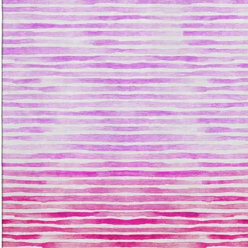 8' X 10' Pink Purple And Ivory Geometric Washable Area Rug With UV Protection