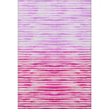8' X 10' Pink Purple And Ivory Geometric Washable Area Rug With UV Protection