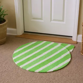 3' X 5' Green And Ivory Geometric Washable Area Rug With UV Protection