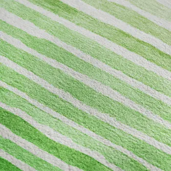 3' X 5' Green And Ivory Geometric Washable Area Rug With UV Protection