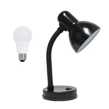 14" Black Metal Swing Arm Table Lamp LED