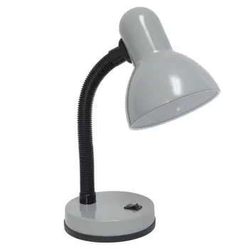14" Silver Metal Swing Arm Table Lamp