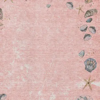 8' X 10' Peach Gray And Ivory Geometric Washable Area Rug With UV Protection