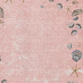 10' X 14' Peach Gray And Ivory Geometric Washable Area Rug With UV Protection