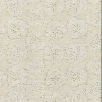 8' X 10' Sand And Ivory Geometric Washable Area Rug With UV Protection