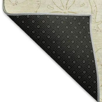 9' X 12' Sand And Ivory Geometric Washable Area Rug With UV Protection