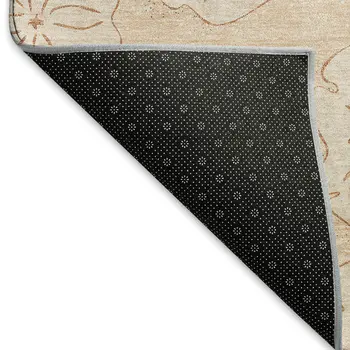 3' X 5' Apricot And Ivory Geometric Washable Area Rug With UV Protection