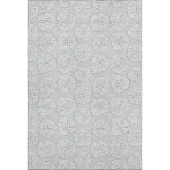 3' X 5' Gray And Ivory Geometric Washable Area Rug With UV Protection
