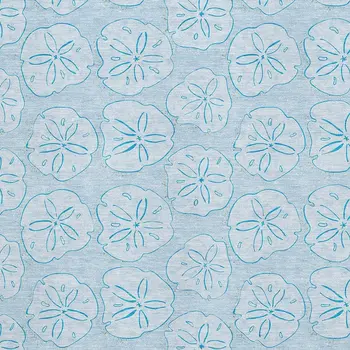3' X 5' Blue And Ivory Geometric Washable Area Rug With UV Protection