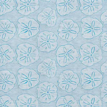 8' X 10' Blue And Ivory Geometric Washable Area Rug With UV Protection