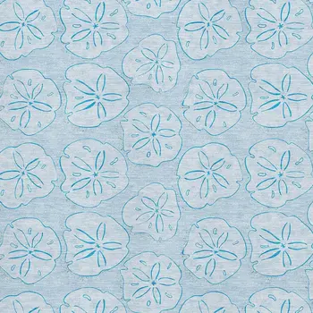 9' X 12' Blue And Ivory Geometric Washable Area Rug With UV Protection