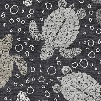5' X 8' Midnight Ivory And Gray Geometric Washable Area Rug With UV Protection