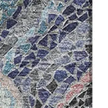 8' X 10' Slate Gray Moss Green And Ivory Geometric Washable Area Rug With UV Protection