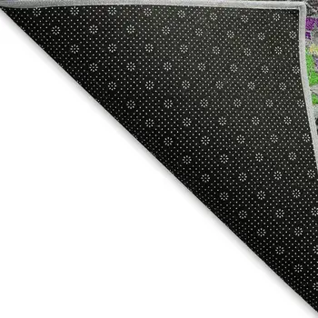 3' X 5' Purple Ivory And Green Geometric Washable Area Rug With UV Protection