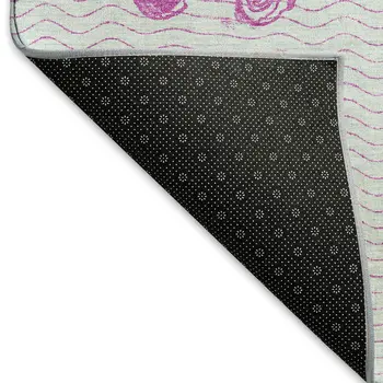 3' X 5' Pink And Silver Geometric Washable Area Rug With UV Protection