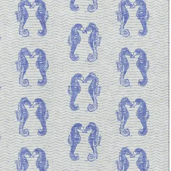 3' X 5' Blue And Ivory Geometric Washable Area Rug With UV Protection