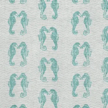 8' X 10' Aqua And Ivory Geometric Washable Area Rug With UV Protection