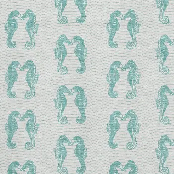 10' X 14' Aqua And Ivory Geometric Washable Area Rug With UV Protection