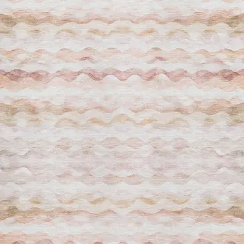 8' X 10' Peach Ivory And Beige Geometric Washable Area Rug With UV Protection