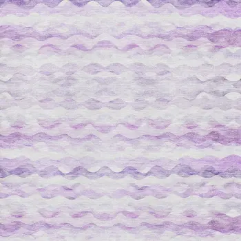 8' X 10' Purple And Ivory Geometric Washable Area Rug With UV Protection