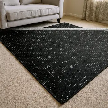 10' X 14' Midnight Green And Brown Geometric Washable Area Rug With UV Protection