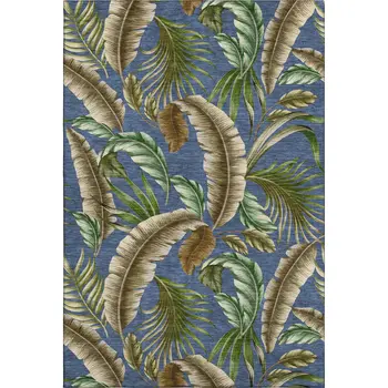10' X 14' Blue Green And Brown Geometric Washable Area Rug With UV Protection