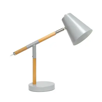 16" Gray Metal Table Lamp