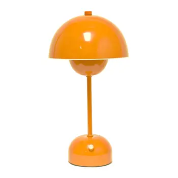 12" Orange Metal Table Lamp
