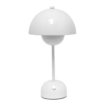 12" White Metal Table Lamp