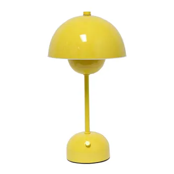 12" Yellow Metal Table Lamp