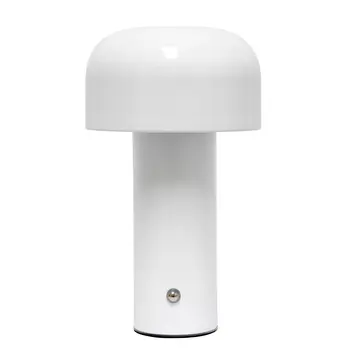8" White Metal Table Lamp