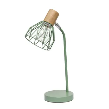 18" Green Iron Table Lamp With Green Globe Shade
