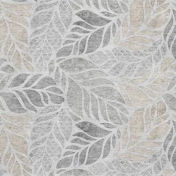 5' X 8' Light Gray Taupe And Charcoal Geometric Washable Area Rug With UV Protection