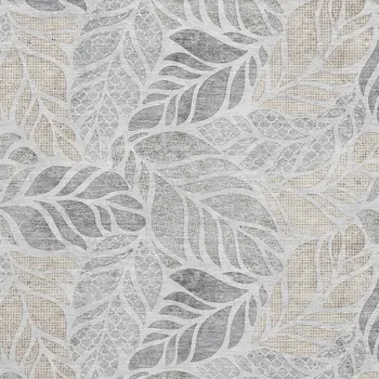8' X 10' Light Gray Taupe And Charcoal Geometric Washable Area Rug With UV Protection