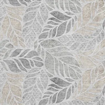 9' X 12' Light Gray Taupe And Charcoal Geometric Washable Area Rug With UV Protection