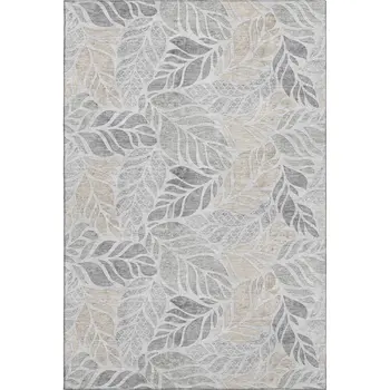 10' X 14' Light Gray Taupe And Charcoal Geometric Washable Area Rug With UV Protection