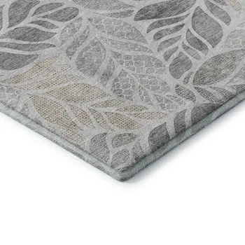10' X 14' Light Gray Taupe And Charcoal Geometric Washable Area Rug With UV Protection