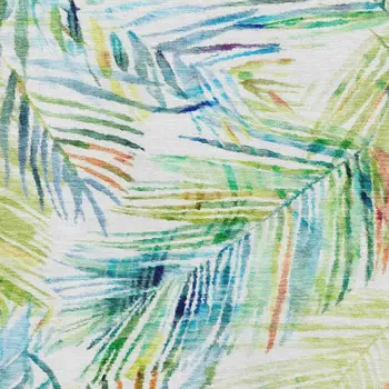 3' X 5' Rainbow And Ivory Geometric Washable Area Rug With UV Protection