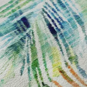 9' X 12' Rainbow And Ivory Geometric Washable Area Rug With UV Protection