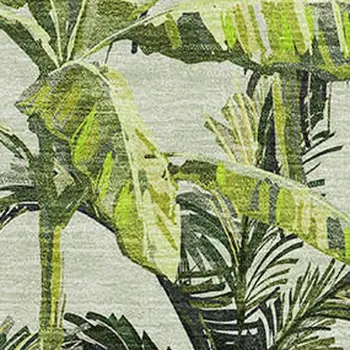 10' X 14' Green Ivory And Charcoal Geometric Washable Area Rug With UV Protection