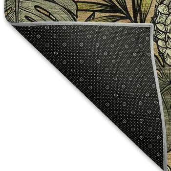 3' X 5' Khaki Gray And Yellow Geometric Washable Area Rug With UV Protection