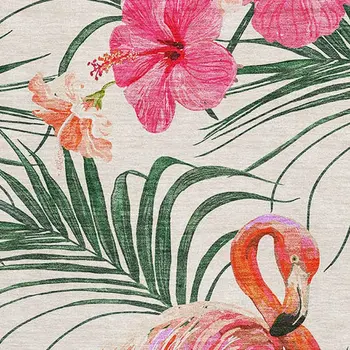 3' X 5' Pink Ivory And Green Geometric Washable Area Rug With UV Protection