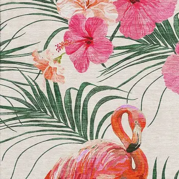 5' X 8' Pink Ivory And Green Geometric Washable Area Rug With UV Protection