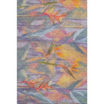 9' X 12' Rainbow And Ivory Geometric Washable Area Rug With UV Protection