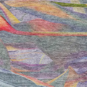 10' X 14' Rainbow And Ivory Geometric Washable Area Rug With UV Protection