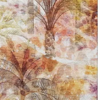 5' X 8' Rainbow And Ivory Geometric Washable Area Rug With UV Protection