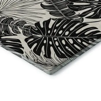 3' X 5' Midnight And Ivory Geometric Washable Area Rug With UV Protection