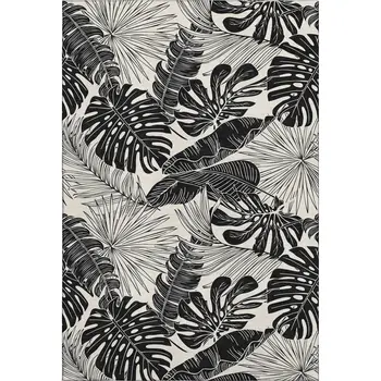 9' X 12' Midnight And Ivory Geometric Washable Area Rug With UV Protection