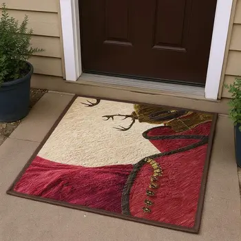 3' X 5' Blue Red And Brown Geometric Washable Area Rug With UV Protection