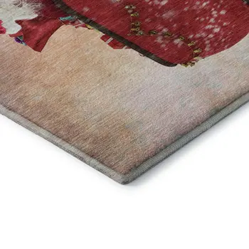 3' X 5' Blue Red And Brown Geometric Washable Area Rug With UV Protection